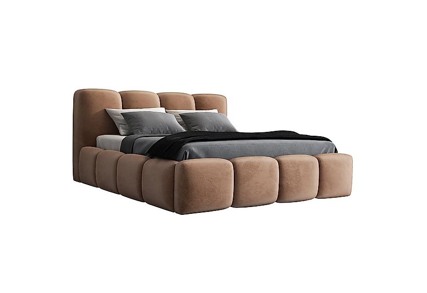 A&J MöbelLand GmbH Polsterbett DONA-OM mit Lattenrost und Bettkasten. (Bett günstig online kaufen