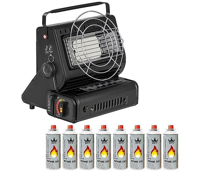 Mianova Heizstrahler Camping Heizung 2in1 Gasheizung 90° drehbar 1,3 KW + 8 günstig online kaufen