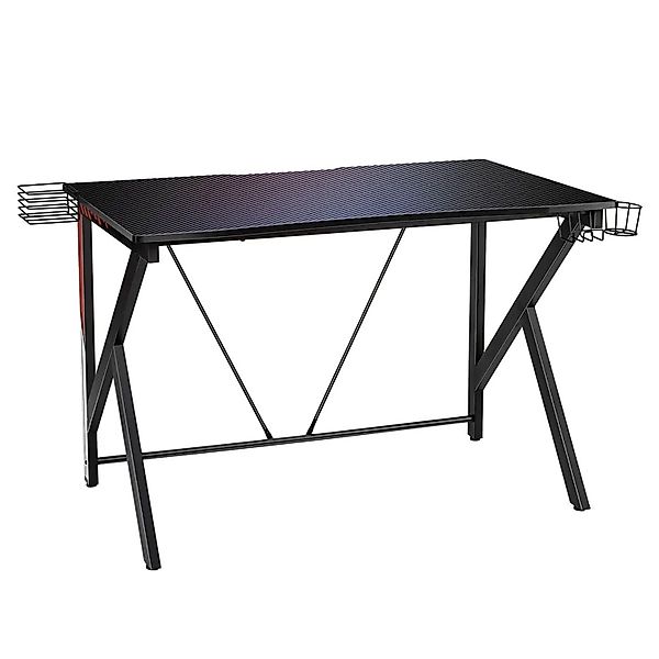 Costway Gaming Tisch K-Förmig 115 x 73 cm Getränkehalter Kopfhörer günstig online kaufen