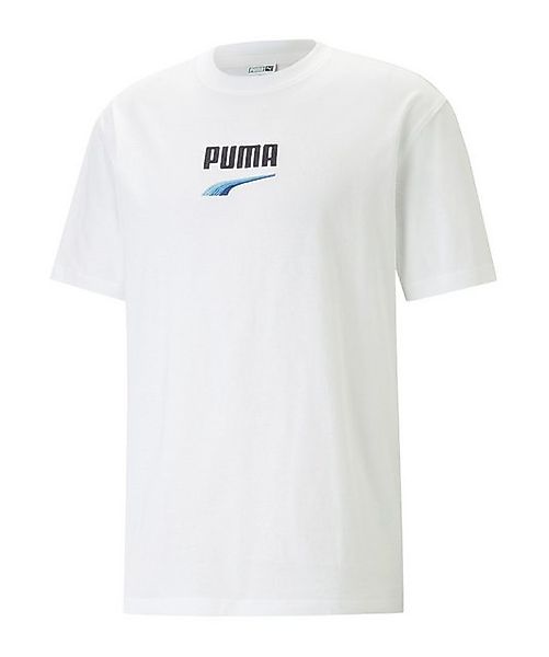 PUMA T-Shirt PUMA Downtown Logo T-Shirt Beige Kurzarm-Shirts Baumwolle günstig online kaufen