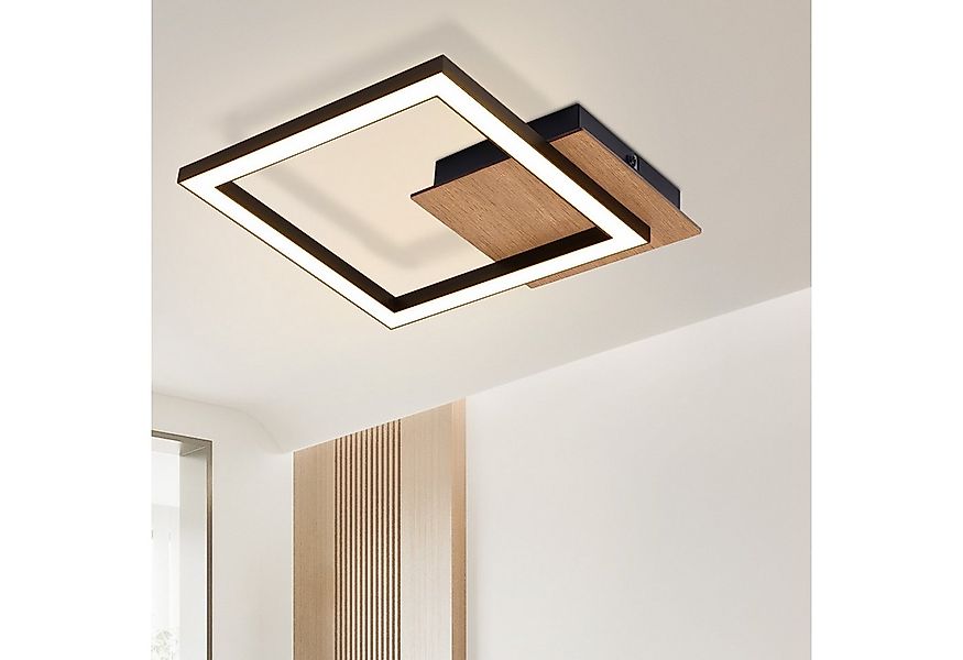 Nettlife Deckenleuchte Holz Schwarz 32W 3000K Modern Warmweiß LED Küchenlam günstig online kaufen