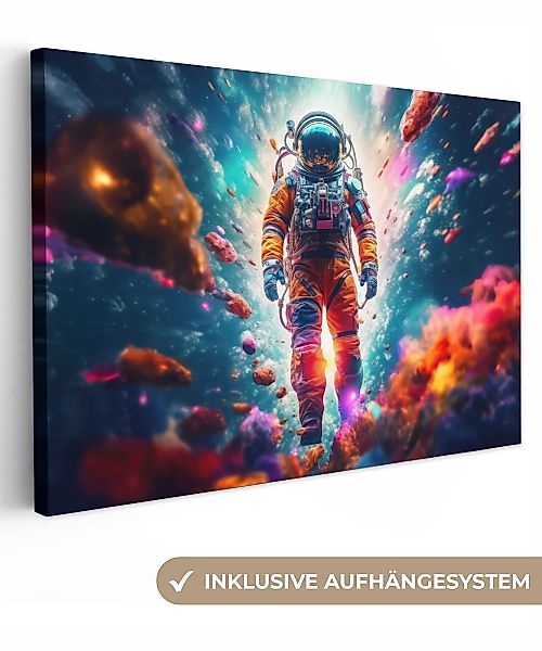 OneMillionCanvasses® Leinwandbild Astronaut - Neon - günstig online kaufen