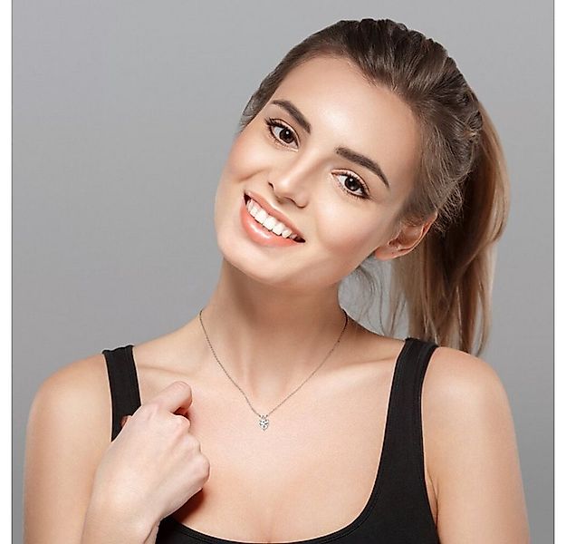ROUGEMONT Silberkette Exquisite Herz Moissanit Halskette 1,0ct +Echtheitsze günstig online kaufen