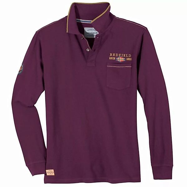 redfield Langarm-Poloshirt Große Größen Herren Langarm-Poloshirt pflaume Gr günstig online kaufen