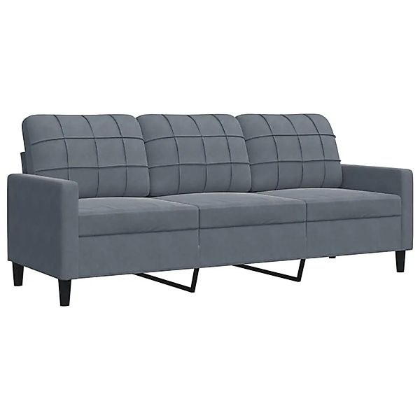 vidaXL 3-Sitzer-Sofa Dunkelgrau 180 cm Samt 4007635 günstig online kaufen
