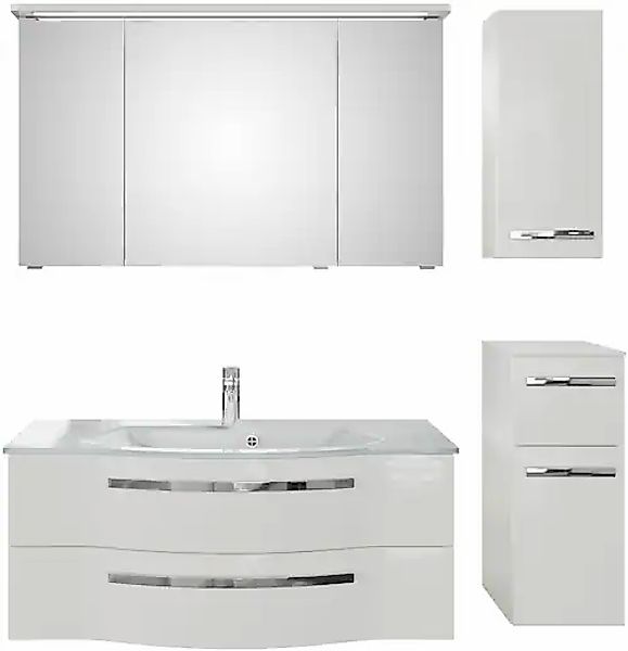 Saphir Badmöbel-Set »Serie 4005, vormontiert, Glaswaschbecken, Spiegelschra günstig online kaufen