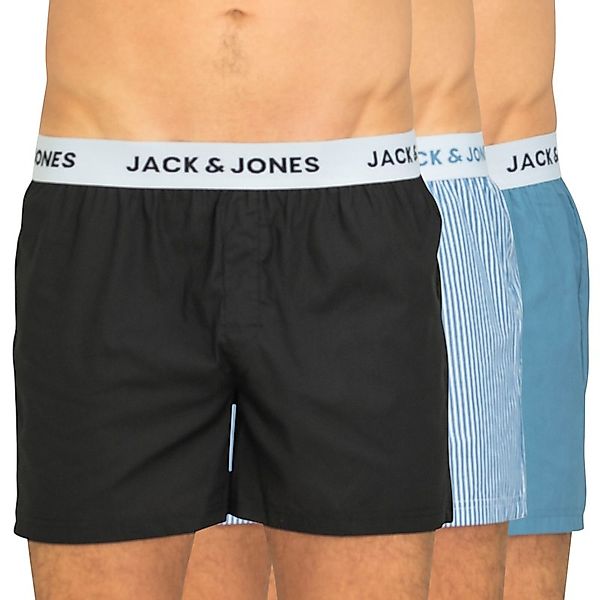 Jack & Jones 3-er Set Boxershorts Schwarz, Blau & Gestreift günstig online kaufen