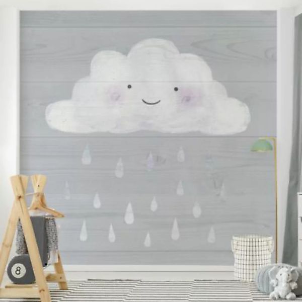 Bilderwelten Kindertapete Wolke mit silbernen Regentropfen Gr. 288 x 288 günstig online kaufen