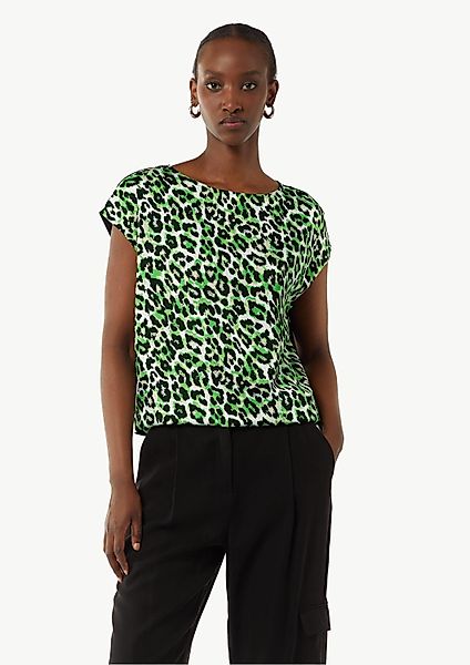 comma Kurzarmshirt T-Shirt Blusenshirt im Fabricmix günstig online kaufen