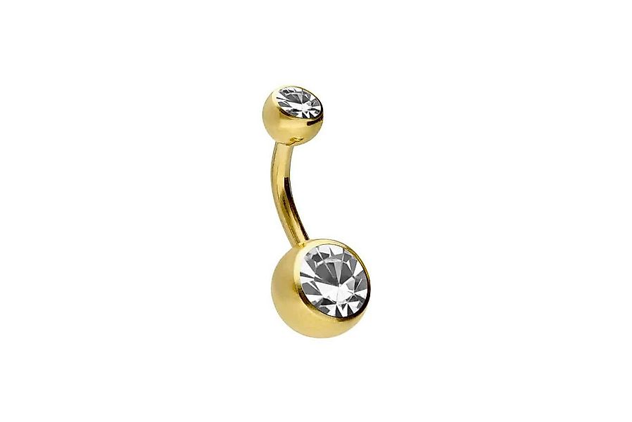 PIERCINGLINE Bauchnabelpiercing Titan Bananabell ZWEI KRISTALLE (Bananabell günstig online kaufen