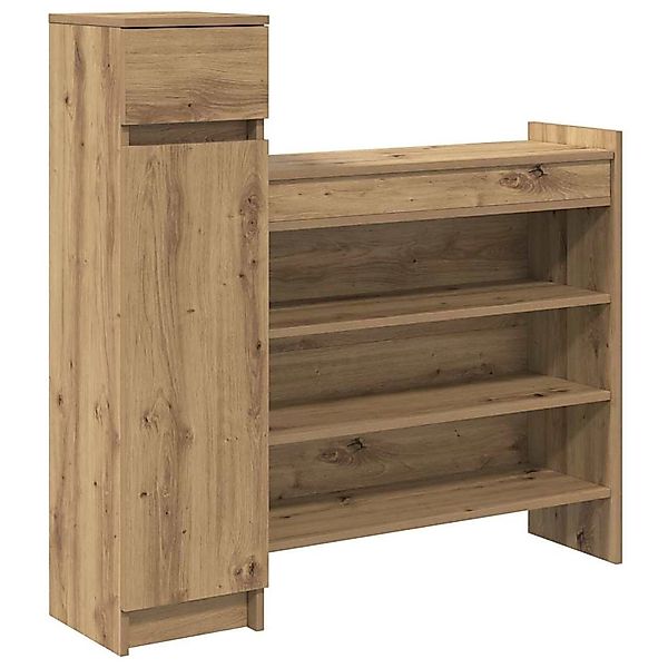 vidaXL Schuhschrank mit Regal Eiche Handwerklich 100,5 x 28 x 100 cm 871387 günstig online kaufen