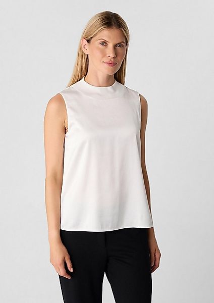 comma Blusentop Bluse Ärmellose Bluse mit Feinrippkragen günstig online kaufen