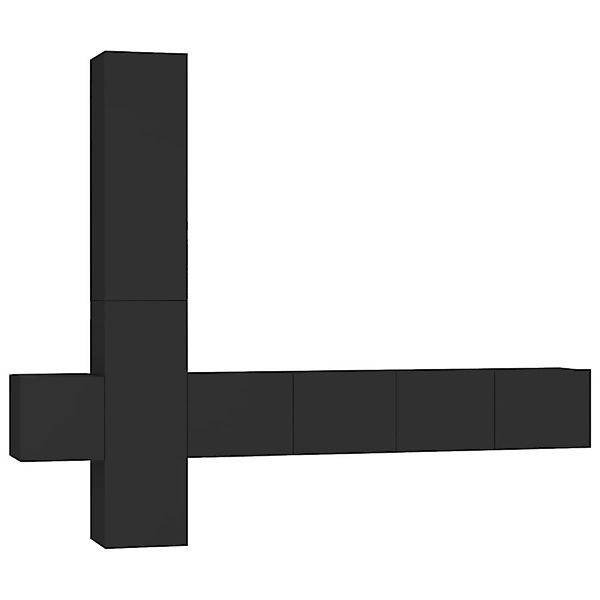 VidaXL 5-tlg. TV-Schrank-Set Schwarz Holzwerkstoff 4 günstig online kaufen