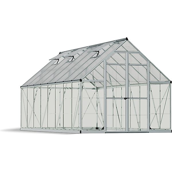 Palram Gewächshaus Balance Silber 11,9 m² inkl. Fundamentrahmen günstig online kaufen
