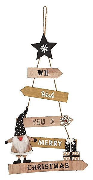 foolonli Hängedekoration Türschild Holz Tannenbaum Schwarz Natur We wish yo günstig online kaufen