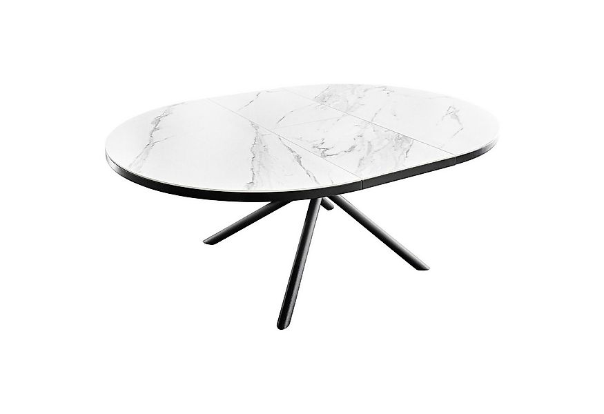 riess-ambiente Esstisch MIKADO 120–160cm weiß Keramik – oval ausziehbar, sc günstig online kaufen