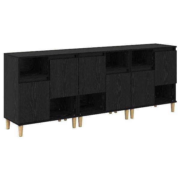vidaXL Sideboards 3 Stk Schwarz Eichen-Optik 60 x 35 x 70 cm 3415593 günstig online kaufen