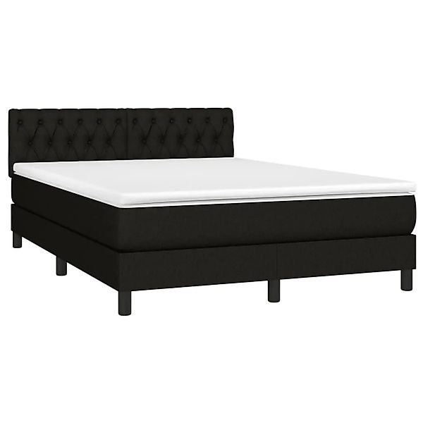 vidaXL Boxspringbett mit Matratze & LED Schwarz 140x200 cm Stoff 3133399 günstig online kaufen