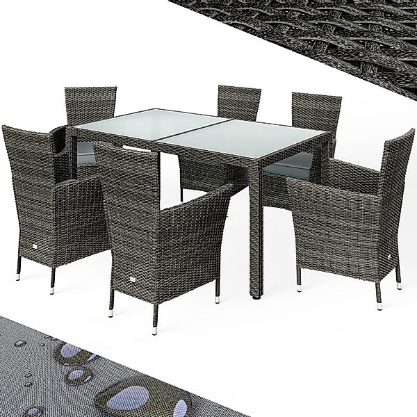 Casaria Garten-Essgruppe, (7-tlg), Gartenmöbel Set 6 günstig online kaufen