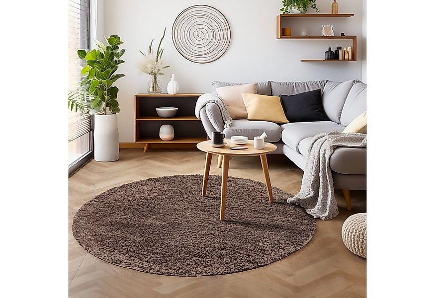 SIMPEX24 Teppich Unicolor - Einfarbig, Rund, Höhe: 30 mm, Einfarbig Runder günstig online kaufen