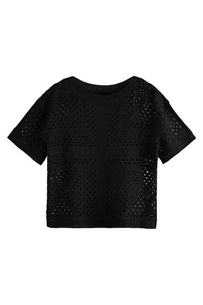 Next Kurzarmpullover T-Shirt mit gehäkeltem Ausschnitt (1-tlg) günstig online kaufen