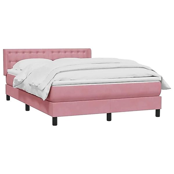 vidaXL Boxspringbett mit Matratze Rosa 140x210 cm Samt 3318452 günstig online kaufen