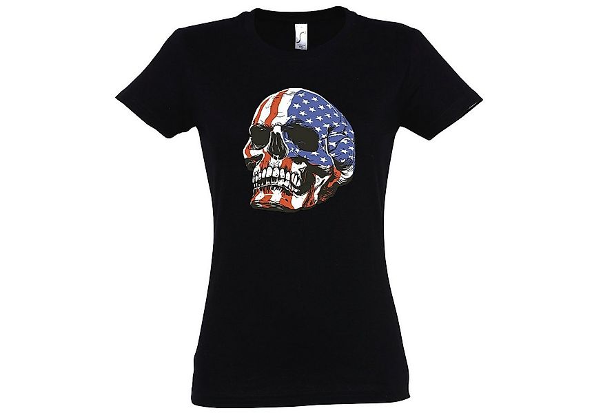 Youth Designz T-Shirt USA Totenkopf Schädel Damen Shirt mit trendigem Front günstig online kaufen