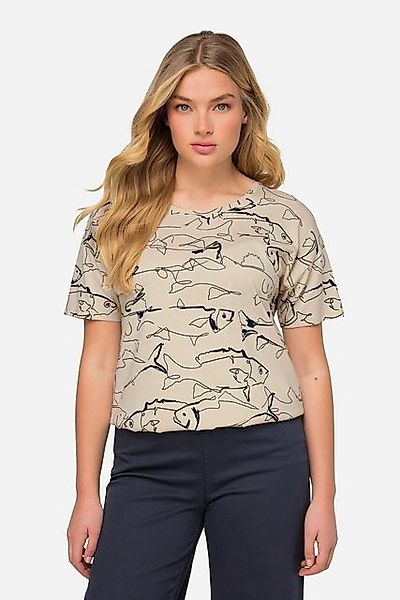 Laurasøn T-Shirt T-Shirt oversized Fische-Print Rundhals günstig online kaufen