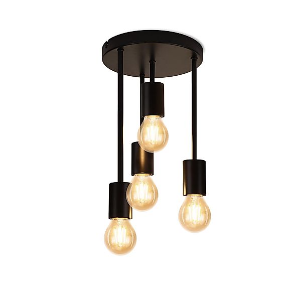 ZMH Deckenleuchten Wohnzimmer Schwarz E27 Retro günstig online kaufen