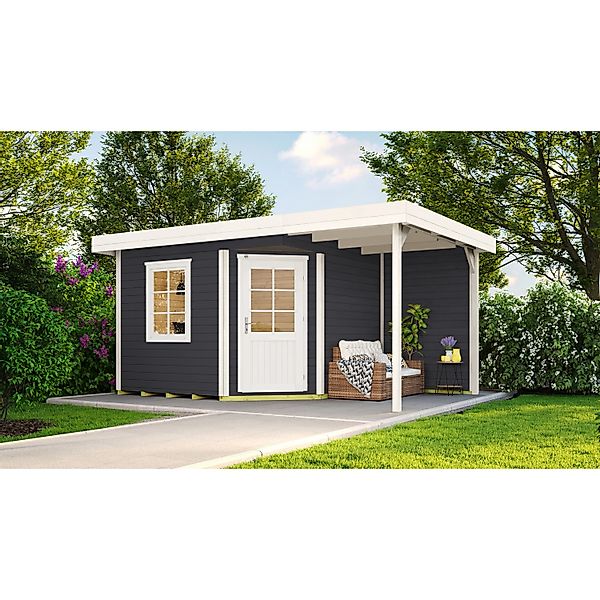 weka Gartenhaus "Designhaus 213 Plus" mit Anbaudach und Rückwand günstig online kaufen