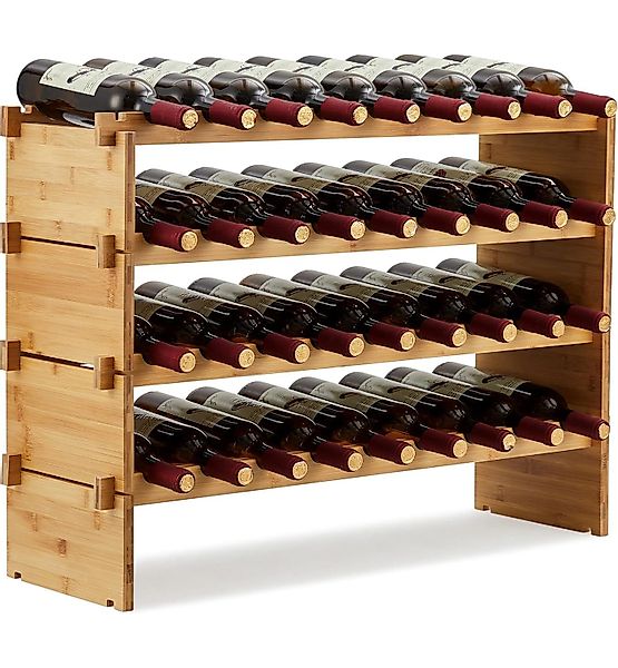 GarveeMore Weinregal Bambus,Stapelbar Flaschenregal Ohne Schrauben,AA-Quali günstig online kaufen