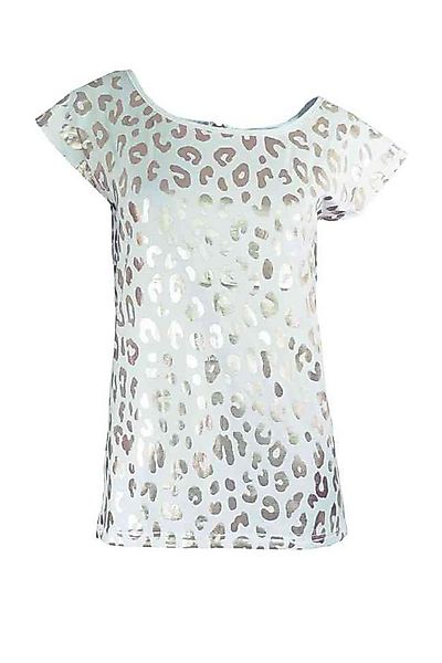 Passioni T-Shirt mit Leopardenmuster aus Goldmetallicfolie günstig online kaufen