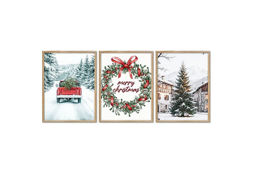ARTFAVES Bilder-Collage Poster Set - Merry Christmas - 3 Deko Wandbilder We günstig online kaufen