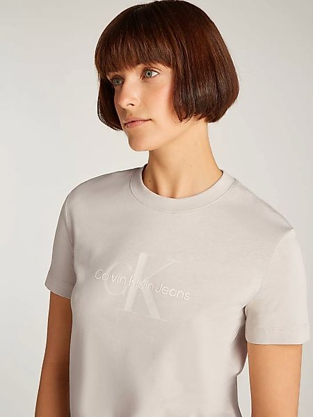 Calvin Klein Jeans Rundhalsshirt "GLOSSY MONOLOGO REGULAR TEE", mit Logodru günstig online kaufen