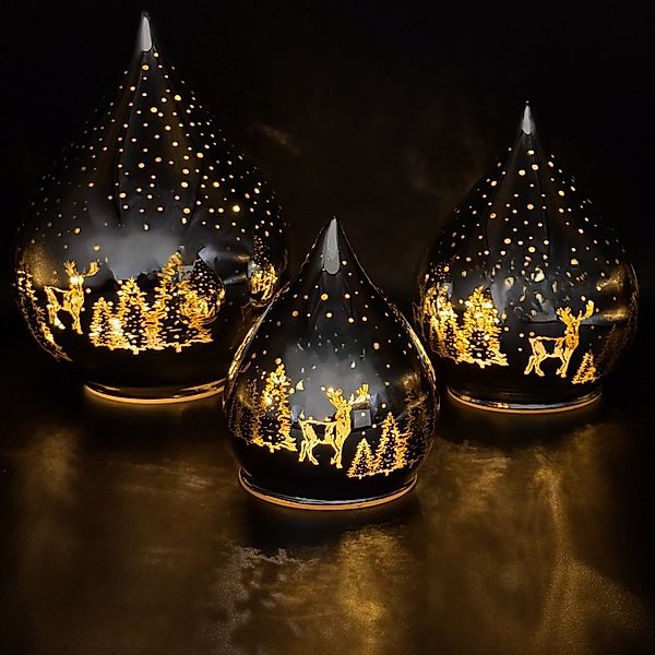 Online-Fuchs LED Dekolicht 3er Set Glastropfen günstig online kaufen