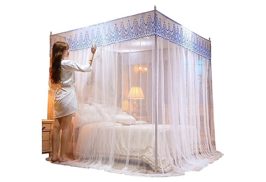 Refttenw Moskitonetz Baldachin mit Ecken, Prinzess Bettvorhänge mit 3 seitl günstig online kaufen