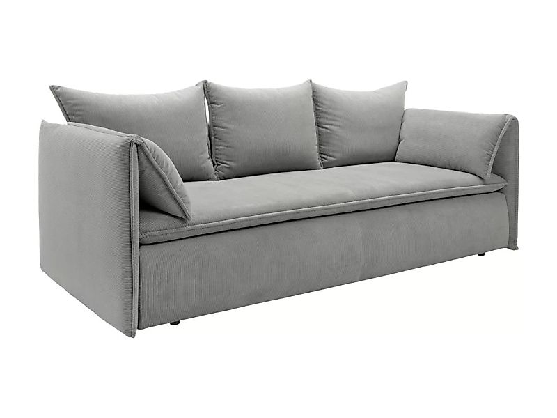 Sofa 3-Sitzer - Mit Schlaffunktion - Cord - Grau - TEODORA günstig online kaufen