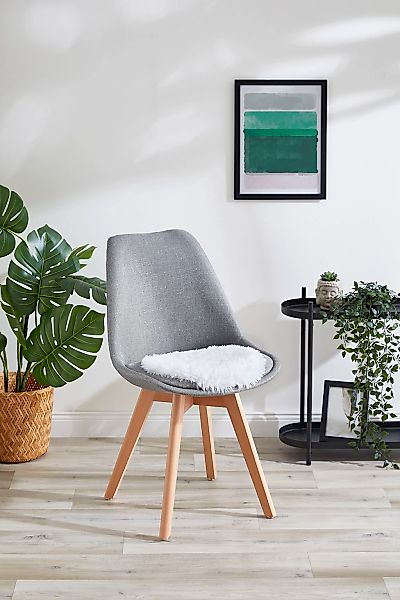 OTTO home Sitzkissen "Alpa, 4er Set" Sitzauflage, Kunstfell, rund, Ø 34 cm, günstig online kaufen