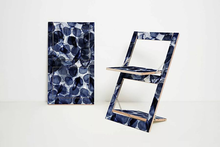 Fläpps Klappstuhl Bubbles Indigo beidseitig günstig online kaufen