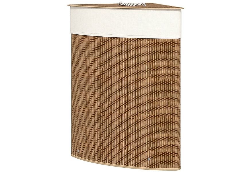furnicato Wäschekorb Eckdesign Bambusgeflecht 55L Braun mit günstig online kaufen
