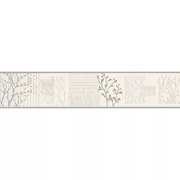 A.S. Création Bordüre florale Ranken Stick Up Weiß-Silber günstig online kaufen