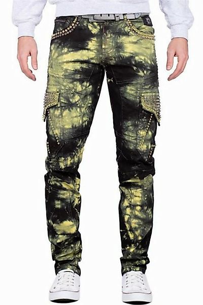 Cipo & Baxx Regular-fit-Jeans Hose BA-CD677 Gelb W38/L34 (1-tlg) mit Strass günstig online kaufen