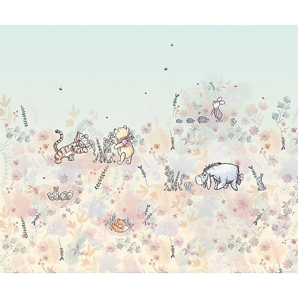 Komar Vlies Fototapete Disney Winnie the Pooh Flowerfield Pastell günstig online kaufen