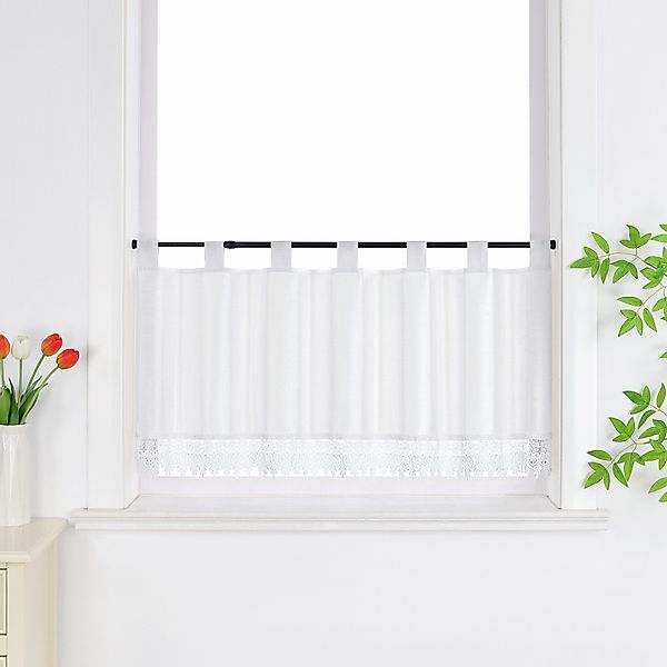 Joyswahl Scheibengardine, Schlaufen, halbtransparent, Kurzstores modern günstig online kaufen