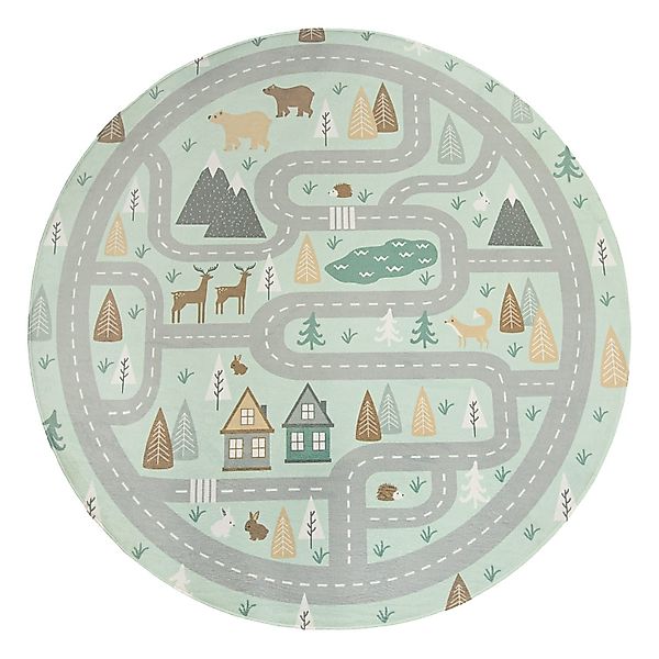 KADIMA DESIGN Kinderteppich waschmaschinenwaschbar Waldwege‑Muster Kinderzi günstig online kaufen