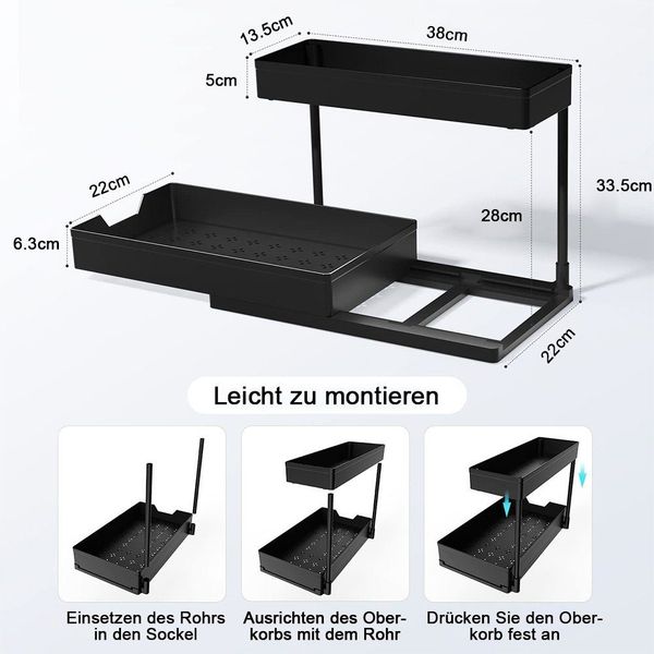 NUODWELL Standregal Unter Waschbecken Regal Herausziehbarer günstig online kaufen