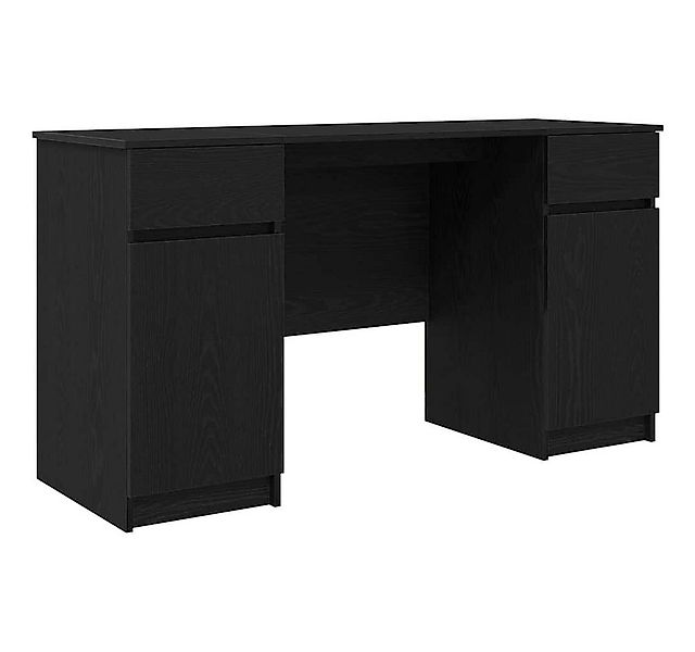 vidaXL Schreibtisch Schreibtisch mit Regal Schwarz Eichen-Optik 140 x 49 x günstig online kaufen