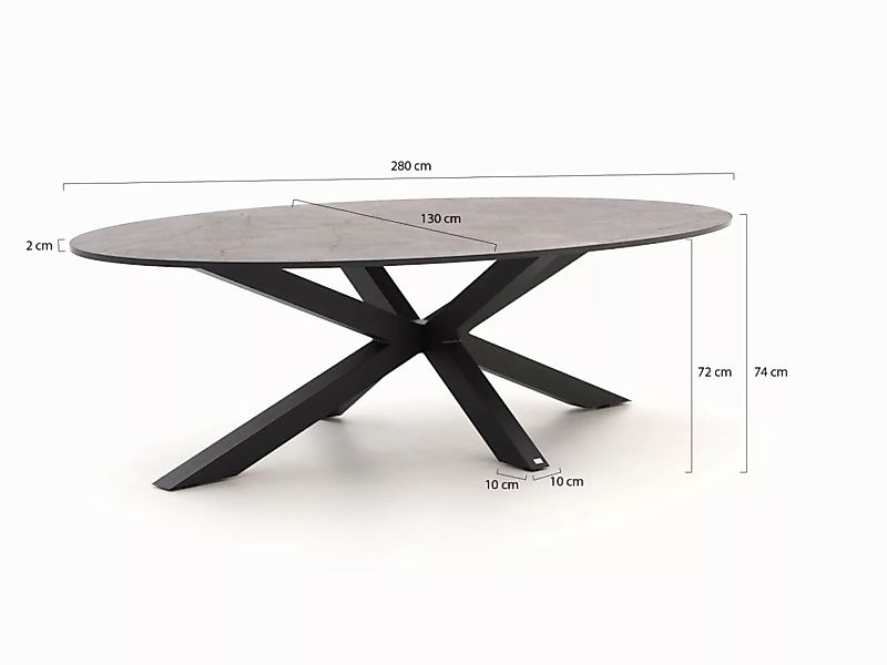 Bellagio Induno Ellips Gartentisch 280x130 cm günstig online kaufen