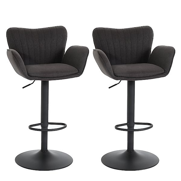 PROREGAL 2er-Set Barhocker Gepolstert Mit Lehne Sitzhöhe 66-90cm Mit Armleh günstig online kaufen