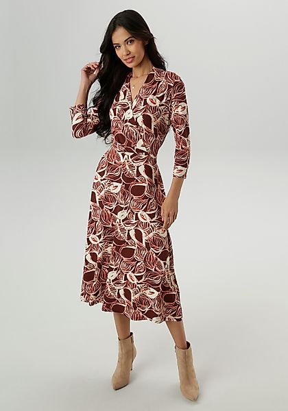 Aniston SELECTED Jerseykleid mit V-Ausschnitt in günstig online kaufen
